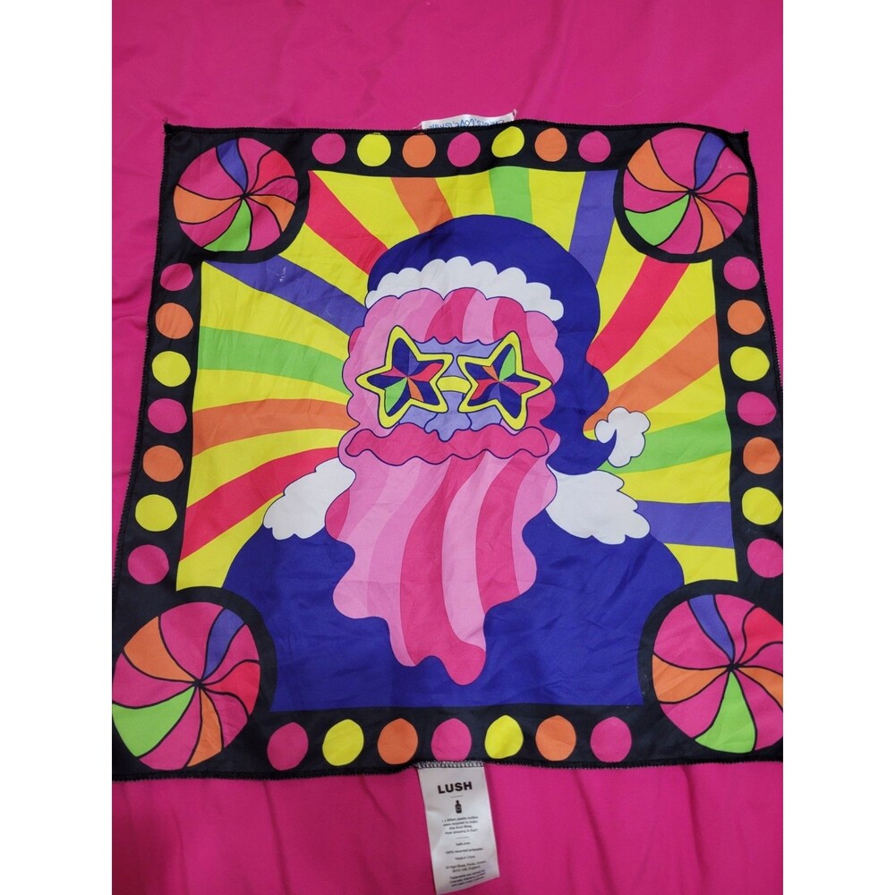 LUSH Fluorescent Knot Wrap Christma Limited Ed. Mushrooms Psychedelic